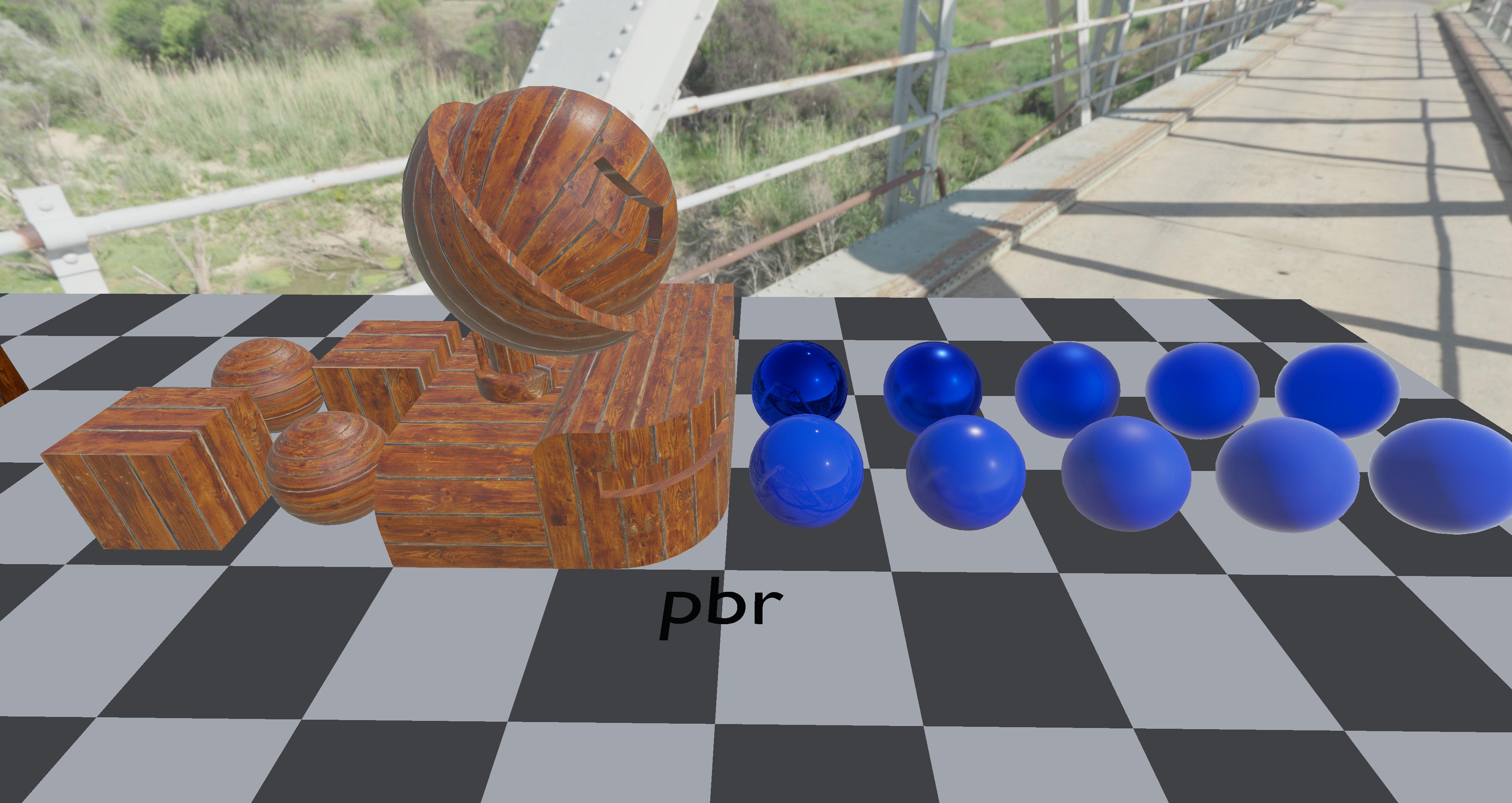 PBR materials with varying roughness